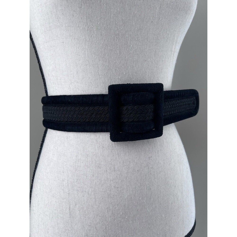 MaxMara Black Suede Braided Belt Size Medium EUC